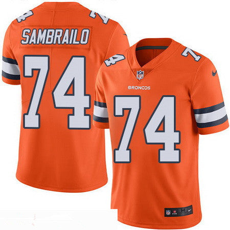 Mens Denver Broncos 74 Ty Sambrailo Orange 2016 Color Rush Stitched Nfl Nike Limited Jersey