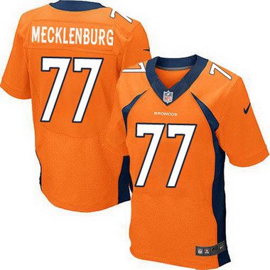 Mens Denver Broncos 77 Karl Mecklenburg Orange Retired Player Nfl Nike Elite Jersey