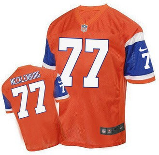 Mens Denver Broncos 77 Karl Mecklenburg Retired Player Orange 1998 Retro Elite Jersey
