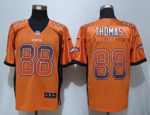 Mens Denver Broncos 88 Demaryius Thomas Orange Drift Fashion Nfl Nike Jersey