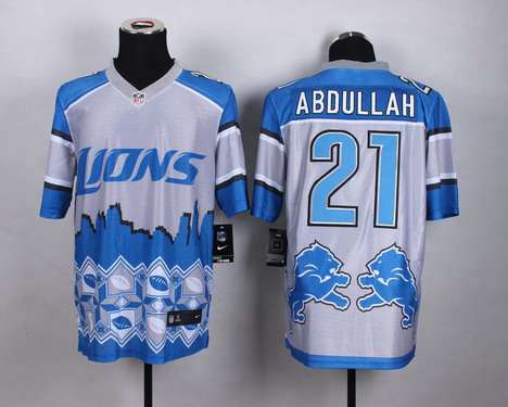 Mens Detroit Lions 21 Ameer Abdullah 2015 Nike Noble Fashion Elite Jersey