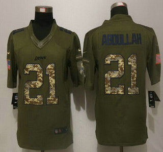Mens Detroit Lions 21 Ameer Abdullah Green Salute To Service 2015 Nfl Nike Limited Jersey