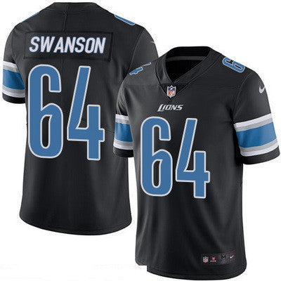 Mens Detroit Lions 64 Travis Swanson Black 2016 Color Rush Stitched Nfl Nike Limited Jersey