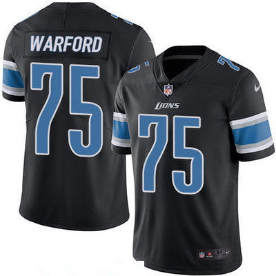 Mens Detroit Lions 75 Larry Warford Black 2016 Color Rush Stitched Nfl Nike Limited Jersey