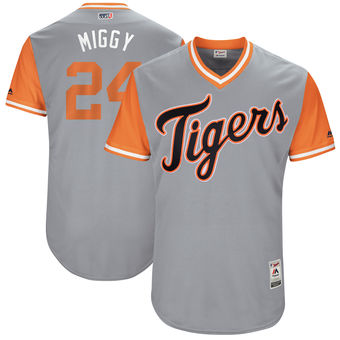 Mens Detroit Tigers Miguel Cabrera Miggy Majestic Gray 2017 Players Weekend Authentic Jersey