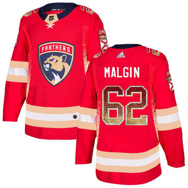 Mens Florida Panthers 62 Denis Malgin Red Drift Fashion Adidas Jersey