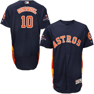 Mens Houston Astros 10 Yuli Gurriel Navy Blue Flexbase Authentic Collection 2017 World Series Champions Stitched Mlb Jersey