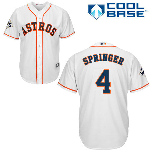 Mens Houston Astros 4 George Springer White New Cool Base 2017 World Series Bound Stitched Mlb Jersey