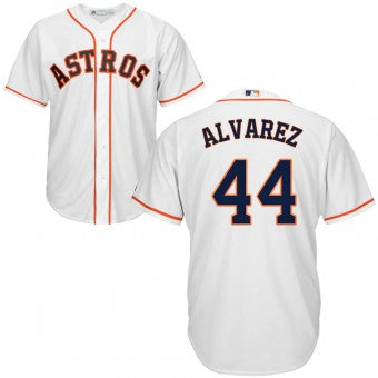 Mens Houston Astros 44 Yordan Alvarez Majestic Cool Base Home White Jersey