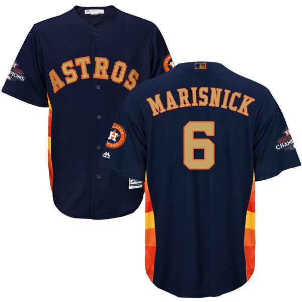 Mens Houston Astros 6 Jake Marisnick Navy Blue 2018 Gold Program Cool Base Stitched Mlb Jersey