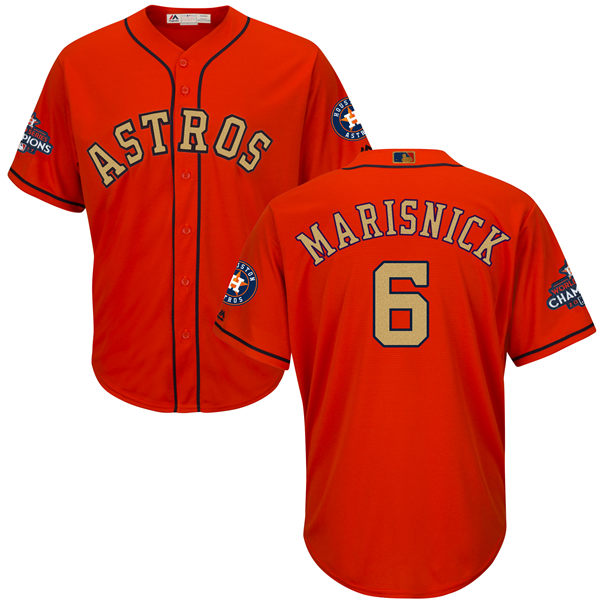 Mens Houston Astros 6 Jake Marisnick Orange 2018 Gold Program Cool Base Stitched Mlb Jersey