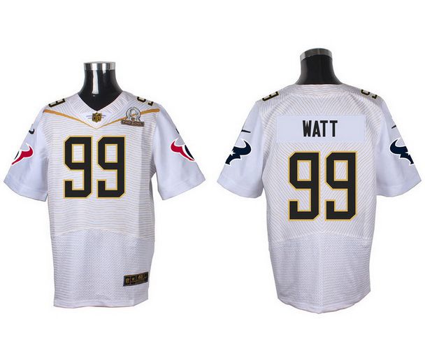 Mens Houston Texans 99 Jj Watt White 2016 Pro Bowl Nike Elite Jersey