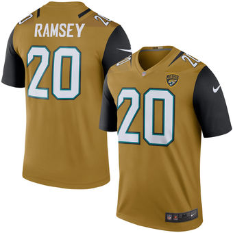 Mens Jacksonville Jaguars 20 Jalen Ramsey Nike Gold Color Rush Legend Jersey