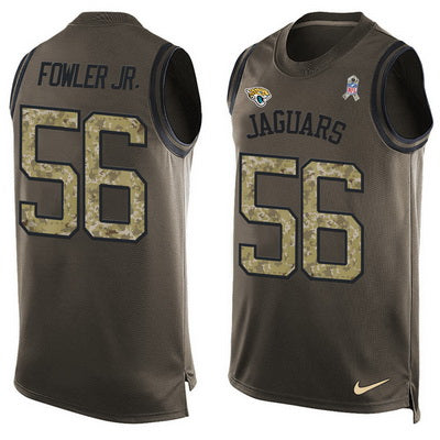 Mens Jacksonville Jaguars 56 Dante Fowler Jr Green Salute To Service Hot Pressing Player Name Number Nike Nfl Tank Top Jersey