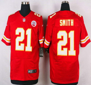 Mens Kansas City Chiefs 21 Sean Smith Red Team Color Nfl Nike Elite Jersey