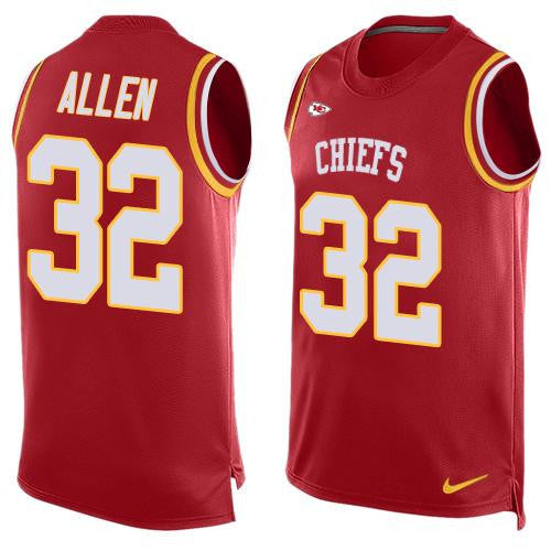 Mens Kansas City Chiefs 32 Marcus Allen Red Hot Pressing Player Name Number Nike Nfl Tank Top Jersey