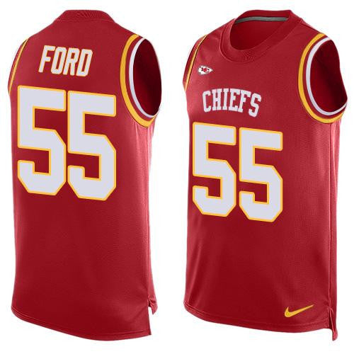 Mens Kansas City Chiefs 55 Dee Ford Red Hot Pressing Player Name Number Nike Nfl Tank Top Jersey