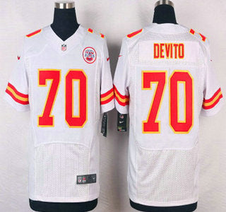 Mens Kansas City Chiefs 70 Mike Devito White Road Nfl Nike Elite Jersey