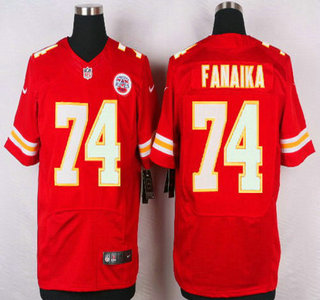 Mens Kansas City Chiefs 74 Paul Fanaika Red Team Color Nfl Nike Elite Jersey