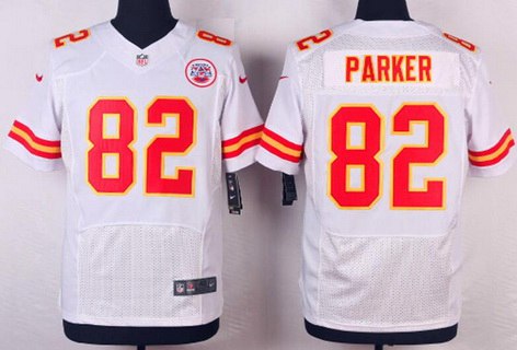 Mens Kansas City Chiefs 82 Brian Parker White Road Nfl Nike Elite Jersey