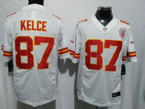 Mens Kansas City Chiefs 87 Travis Kelce White Road Stitched Nfl Nike Game Jersey