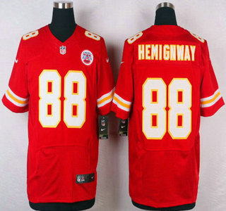 Mens Kansas City Chiefs 88 Junior Hemingway Red Team Color Nfl Nike Elite Jersey