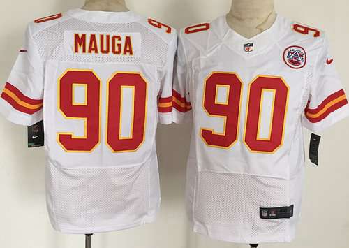 Mens Kansas City Chiefs 90 Josh Mauga Nike White Elite Jersey