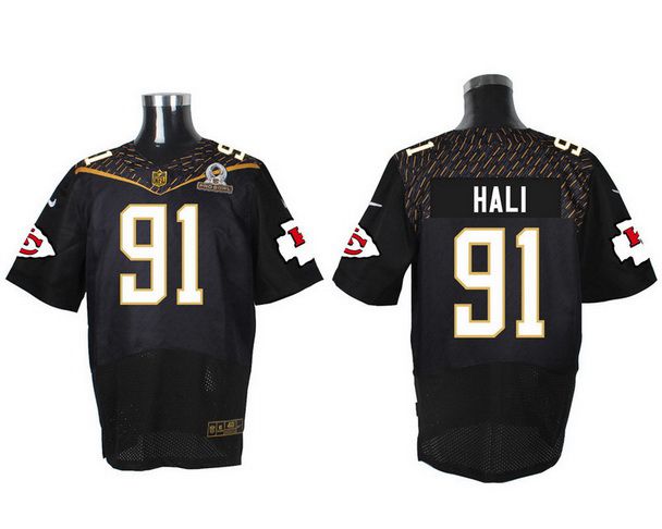 Mens Kansas City Chiefs 91 Tamba Hali Black 2016 Pro Bowl Nike Elite Jersey
