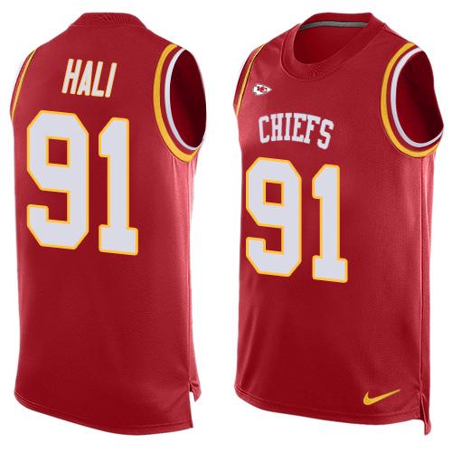 Mens Kansas City Chiefs 91 Tamba Hali Red Hot Pressing Player Name Number Nike Nfl Tank Top Jersey