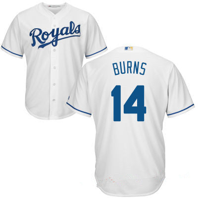 Mens Kansas City Royals 14 Billy Burns White Home Stitched Mlb Majestic Cool Base Jersey
