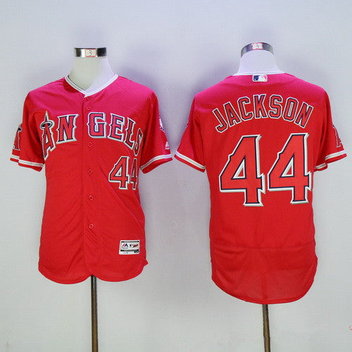 Mens Los Angeles Angels Of Anaheim 44 Reggie Jackson Retired Red 2016 Flexbase Majestic Baseball Jersey