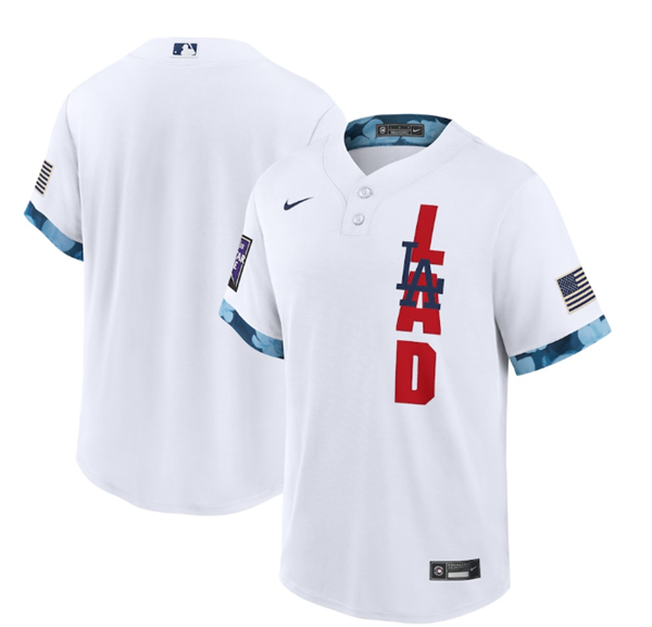 Mens Los Angeles Dodgers Blank 2021 White All star Cool Base Stitched Mlb Jersey