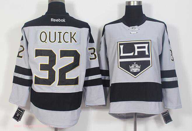 Mens Los Angeles Kings 32 Jonathan Quick Gray Alternate Stitched Nhl 2016 17 Reebok Hockey Jersey