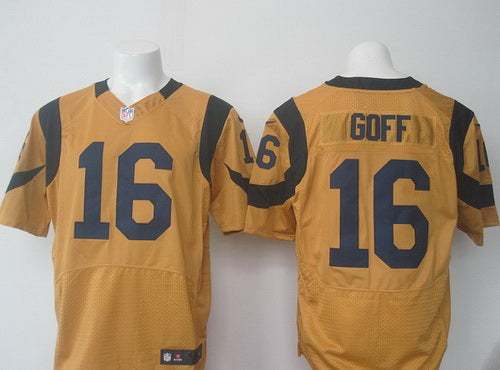 Mens Los Angeles Rams 16 Jared Goff Nike Gold Color Rush 2015 Nfl Elite Jersey