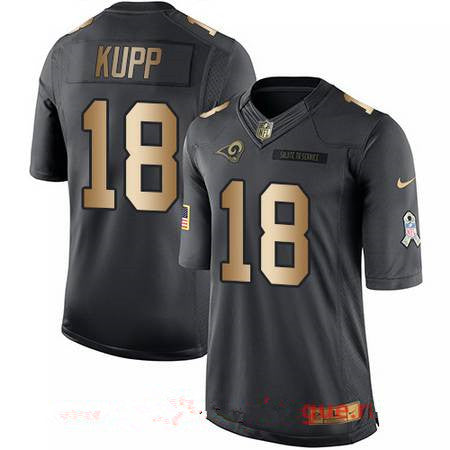 Mens Los Angeles Rams 18 Cooper Kupp Anthracite Gold 2016 Salute To Service Stitched Nfl Nike Limited Jersey