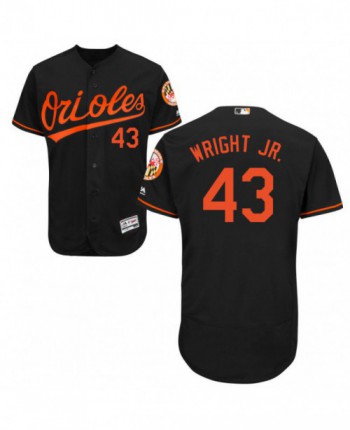 Mens Majestic Baltimore Orioles 43 Mike Wright Jr Authentic Black Alternate Flex Base Jersey