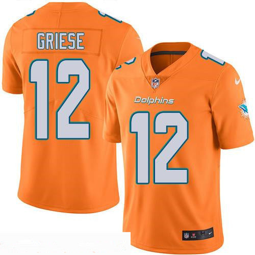 Mens Miami Dolphins 12 Bob Griese Orange 2016 Color Rush Stitched Nfl Nike Limited Jersey