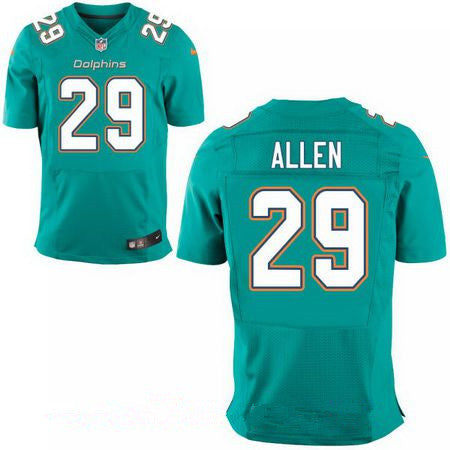 Mens Miami Dolphins 29 Nate Allen Green Team Color Stitched Nfl Nike Elite Jersey