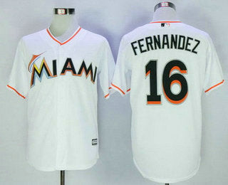 Mens Miami Marlins 16 Jose Fernandez White Home Stitched Mlb Majestic Cool Base Jersey
