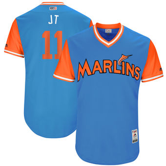 Mens Miami Marlins Jt Realmuto Jt Majestic Blue 2017 Players Weekend Authentic Jersey