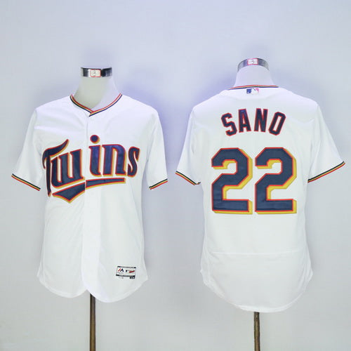 Mens Minnesota Twins 22 Miguel Sano White Home 2016 Flexbase Majestic Baseball Jersey