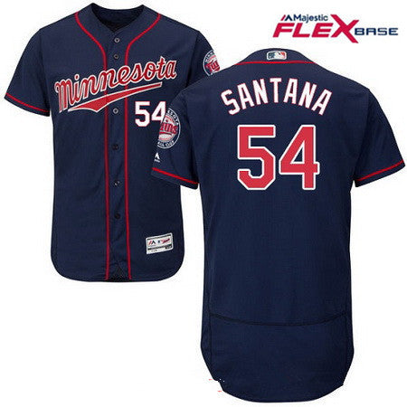 Mens Minnesota Twins 54 Ervin Santana Navy Blue Alternate Stitched Mlb Majestic Flex Base Jersey