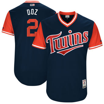 Mens Minnesota Twins Brian Dozier Doz Majestic Navy 2017 Players Weekend Authentic Jersey