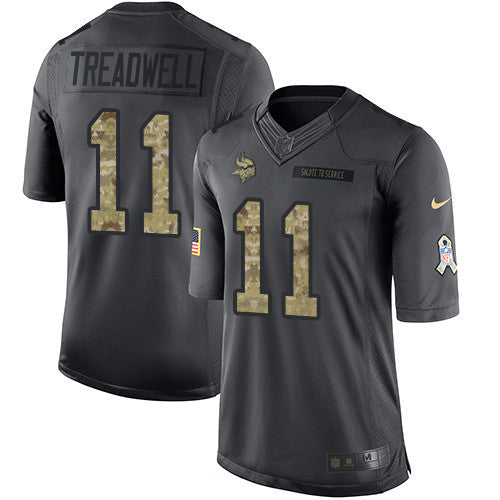 Mens Minnesota Vikings 11 Laquon Treadwell Black Anthracite 2016 Salute To Service Stitched Nfl Nike Limited Jersey