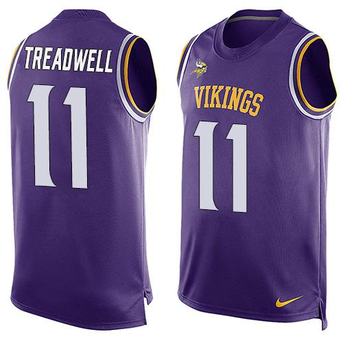 Mens Minnesota Vikings 11 Laquon Treadwell Purple Hot Pressing Player Name Number Nike Nfl Tank Top Jersey