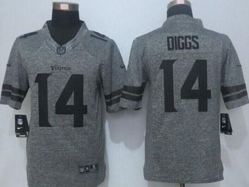Mens Minnesota Vikings 14 Stefon Diggs Nike Gray Gridiron 2015 Nfl Gray Limited Jersey