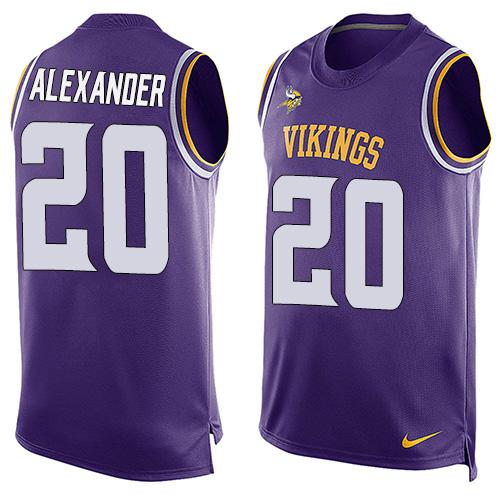 Mens Minnesota Vikings 20 Mackensie Alexander Purple Hot Pressing Player Name Number Nike Nfl Tank Top Jersey