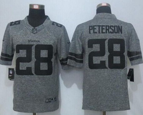 Mens Minnesota Vikings 28 Adrian Peterson Nike Gray Gridiron 2015 Nfl Gray Limited Jersey