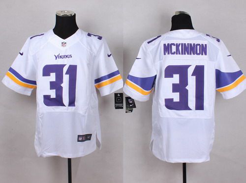 Mens Minnesota Vikings 31 Jerick Mckinnon 2013 Nike White Elite Jersey