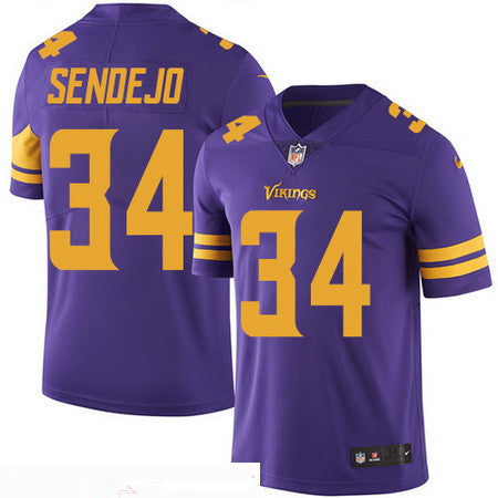 Mens Minnesota Vikings 34 Andrew Sendejo Purple 2016 Color Rush Stitched Nfl Nike Limited Jersey